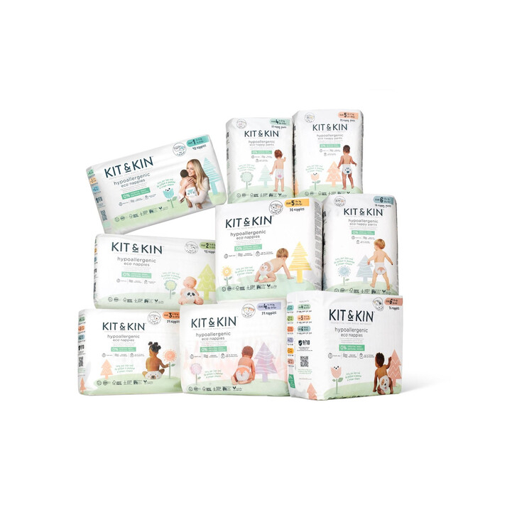 Scutece Hipoalergenice Eco Kit&Kin, Marimea 1, 2-5 kg, 160 buc