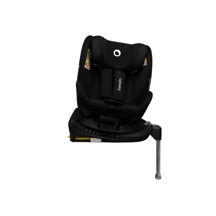 Lionelo - Scaun auto I-size Antoon Plus, Pozitie de somn, Protectie laterala, Rotire 360 grade, 0-18 kg, Cu Isofix si picior de sustinere, Negru, Testat ADAC, Conform cu standardul european de securitate ECE R129