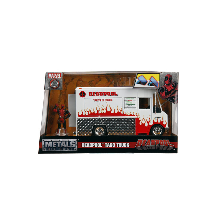 JADA MARVEL SET CAMIONUL DE MANCARE SCARA 1:24 SI FIGURINA METALICA DEADPOOL