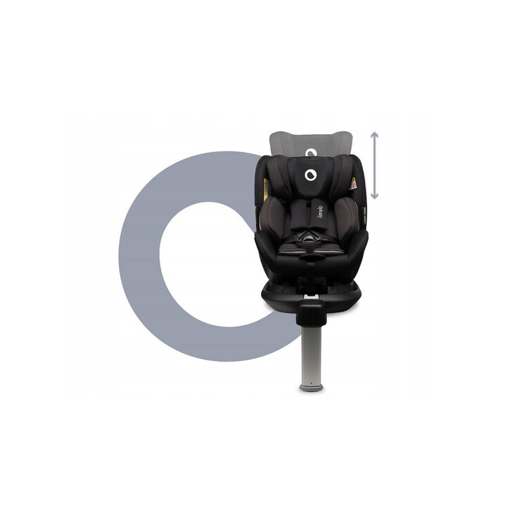 Lionelo - Scaun auto I-size Antoon Plus, Pozitie de somn, Protectie laterala, Rotire 360 grade, 0-18 kg, Cu Isofix si picior de sustinere, Negru, Testat ADAC, Conform cu standardul european de securitate ECE R129