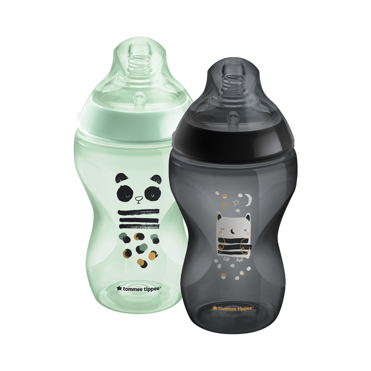 Biberon decorat Tommee Tippee, 340 ml, 2 buc, baieti