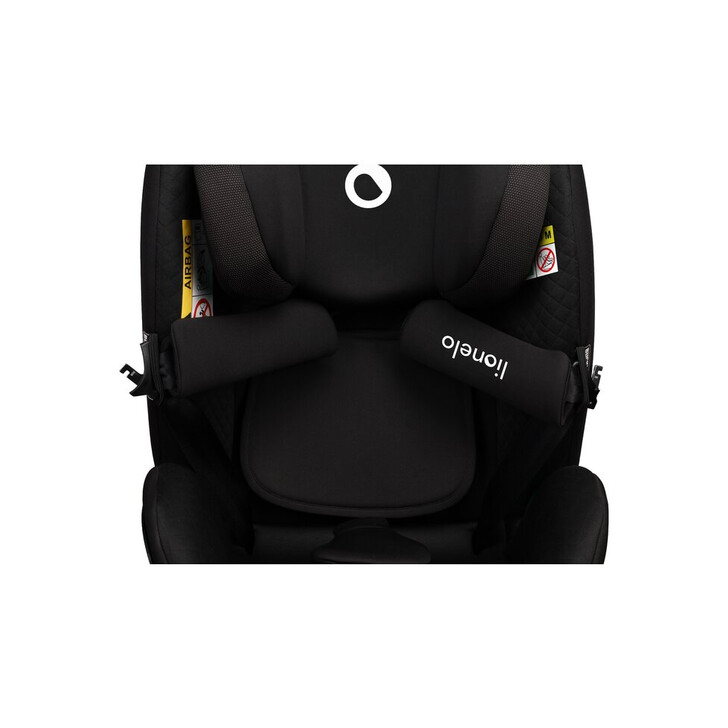 Lionelo - Scaun auto I-size Antoon Plus, Pozitie de somn, Protectie laterala, Rotire 360 grade, 0-18 kg, Cu Isofix si picior de sustinere, Negru, Testat ADAC, Conform cu standardul european de securitate ECE R129