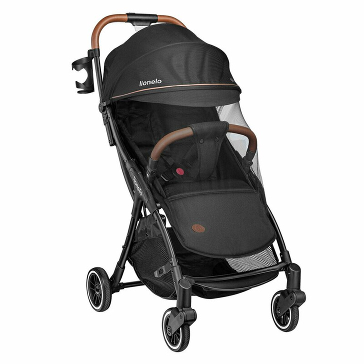 Lionelo - Carucior sport Julie One, De la nastere, Cu accesorii, Cadru din aluminiu, 0-22 kg, Negru