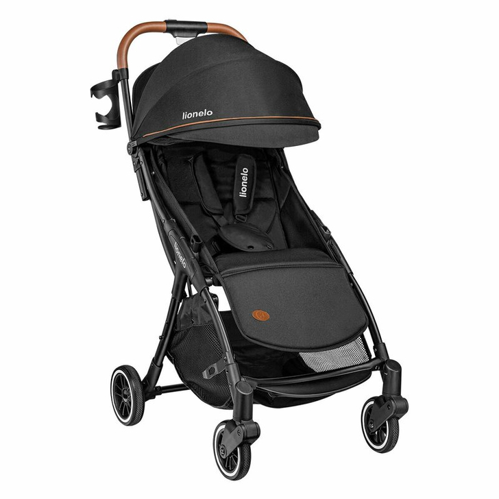 Lionelo - Carucior sport Julie One, De la nastere, Cu accesorii, Cadru din aluminiu, 0-22 kg, Negru