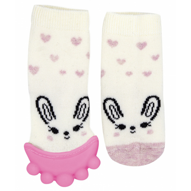 Sosete cu accesoriu dentitie BabyJem Teether Socks (Culoare: Gri)