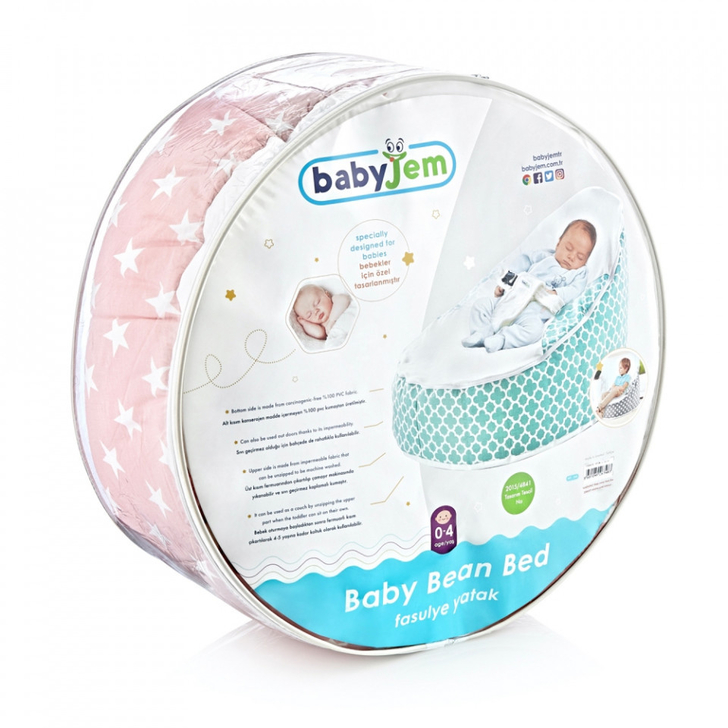 Fotoliu pentru bebelusi cu ham de siguranta Baby Bean Bed (Culoare: Alb)