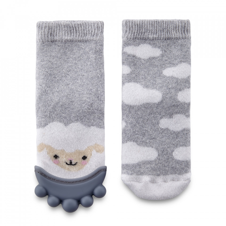 Sosete cu accesoriu dentitie BabyJem Teether Socks (Culoare: Gri)