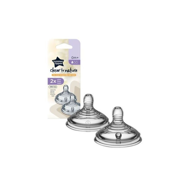 Tetina Tommee Tippee Closer to Nature, flux lent, 0 luni +, 2 buc