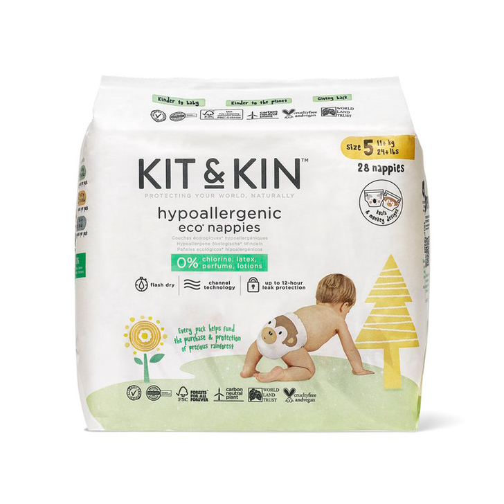 Scutece Hipoalergenice Eco Kit&Kin Pull Up Junior, Marimea 5, 12-17 kg, 118 buc