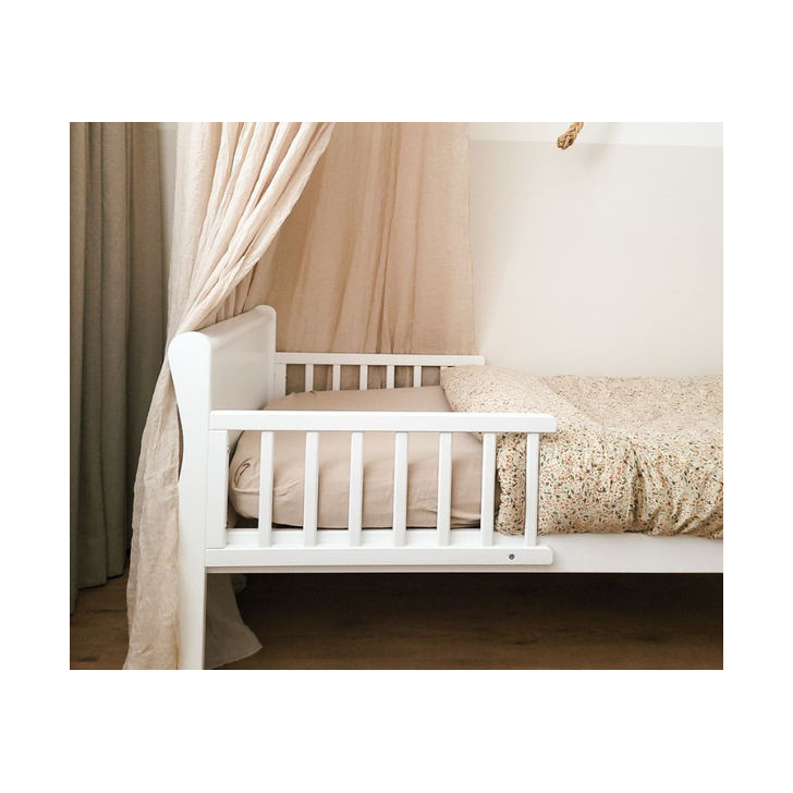 Pat din lemn masiv pentru Junior Noble Alb 160 80 cm