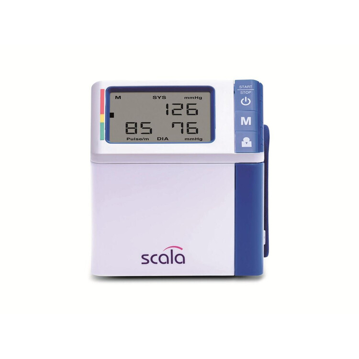 Tensiometru digital automat pentru incheietura, ultra-subtire, 2x50 memorii, indicator OMS, detectie aritmii, SCALA SC7130