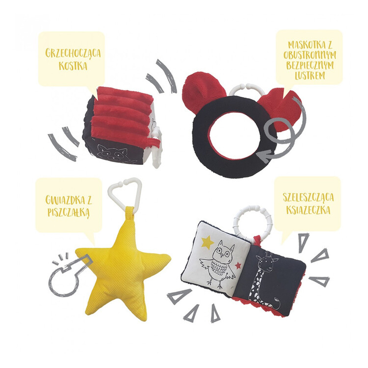 Salteluta cu arcada interactiva pentru copii si bebelusi, activitati cu jucarii senzoriale     Contrast