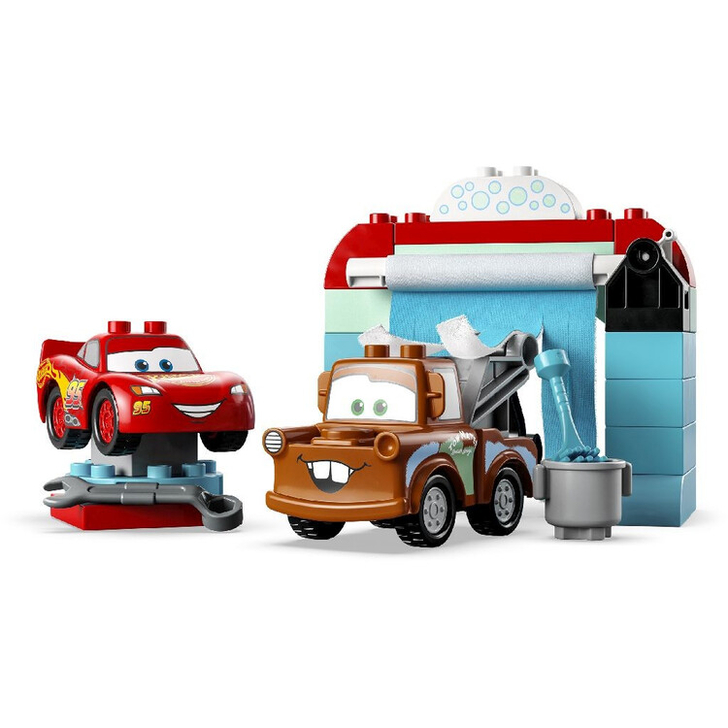 Set de construit - Lego Duplo, Distractie la Spalatorie cu Fulger McQueen si Mater  10996