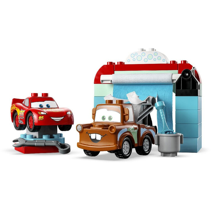 Set de construit - Lego Duplo, Distractie la Spalatorie cu Fulger McQueen si Mater 10996