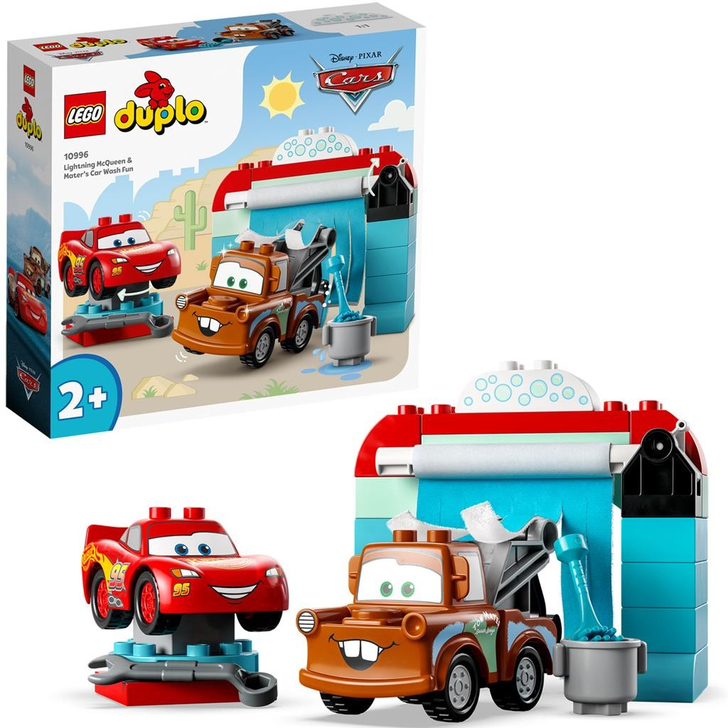 Set de construit - Lego Duplo, Distractie la Spalatorie cu Fulger McQueen si Mater 10996
