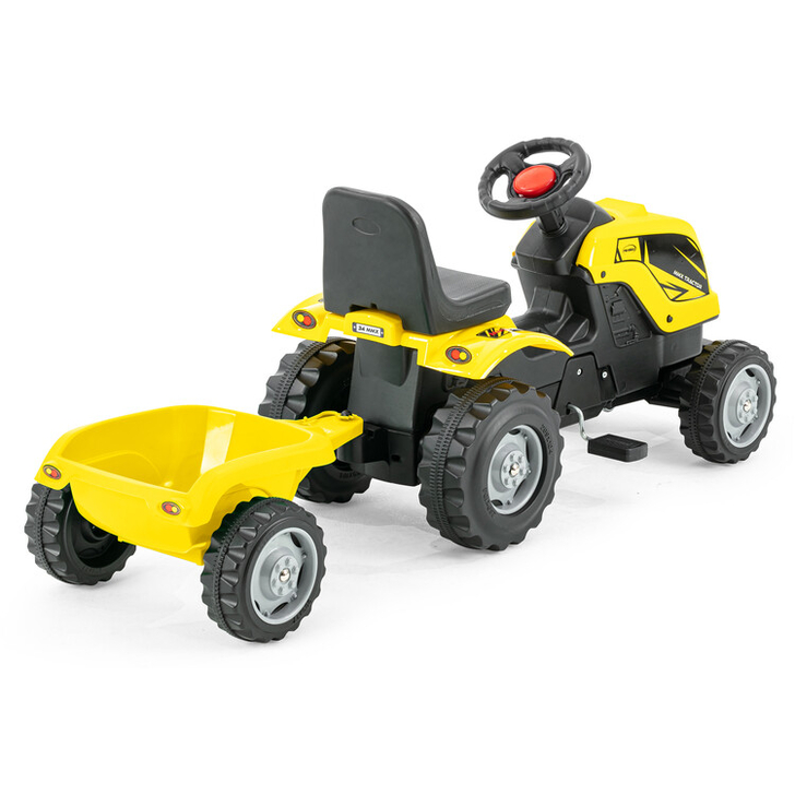 Tractor cu pedale si remorca Micromax MMX Galben