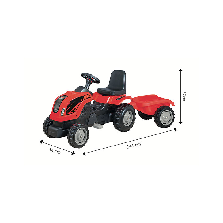 Tractor cu pedale si remorca Micromax MMX Alb