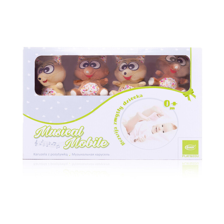 Carusel cu melodii 4Baby MUSICAL MOBILE Vulpi Maro/Bej F08