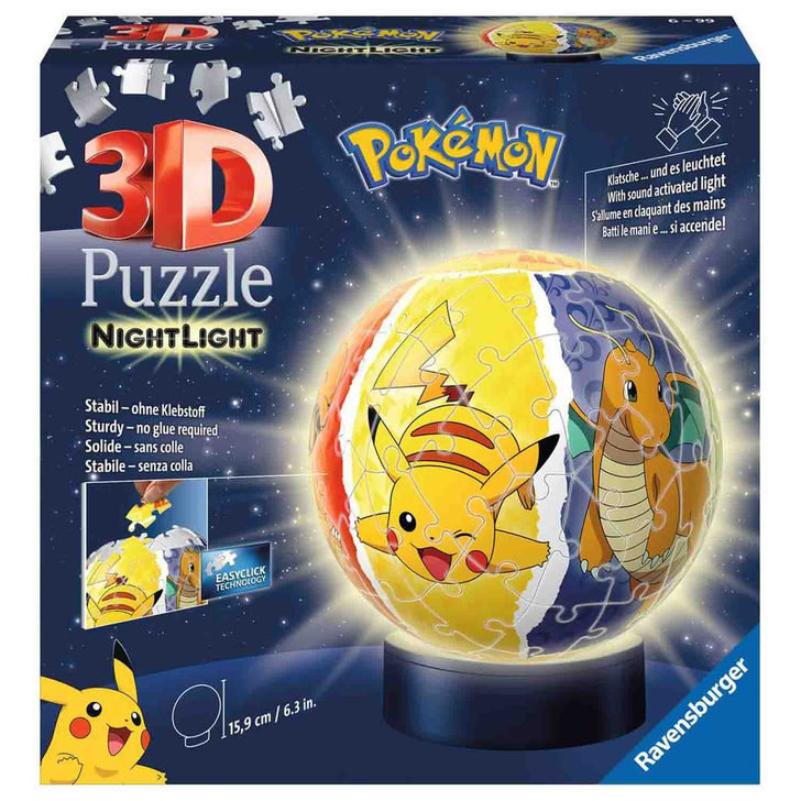 Puzzle 3D Luminos Pokemon, 72 Piese