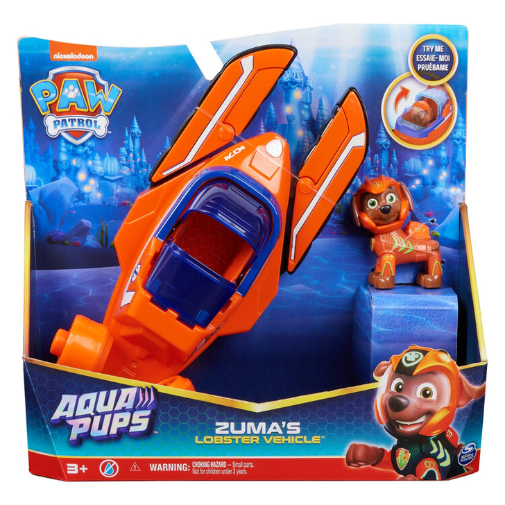 PATRULA CATELUSILOR VEHICUL CATELUSII ACVATICI FIGURINA ZUMA SI VEHICULUL HOMAR