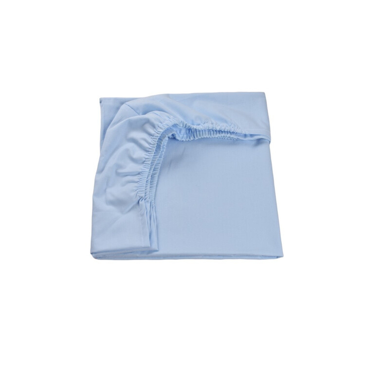 Set 3 cearsafuri bleu alb si model cifre + protectie impermeabila patut 90x40 50 cm