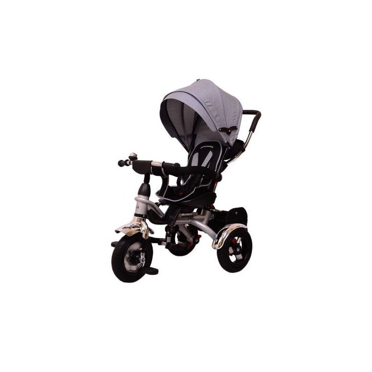 Tricicleta pentru copii Lux Trike cu scaun pivotant la 360 grade, gri