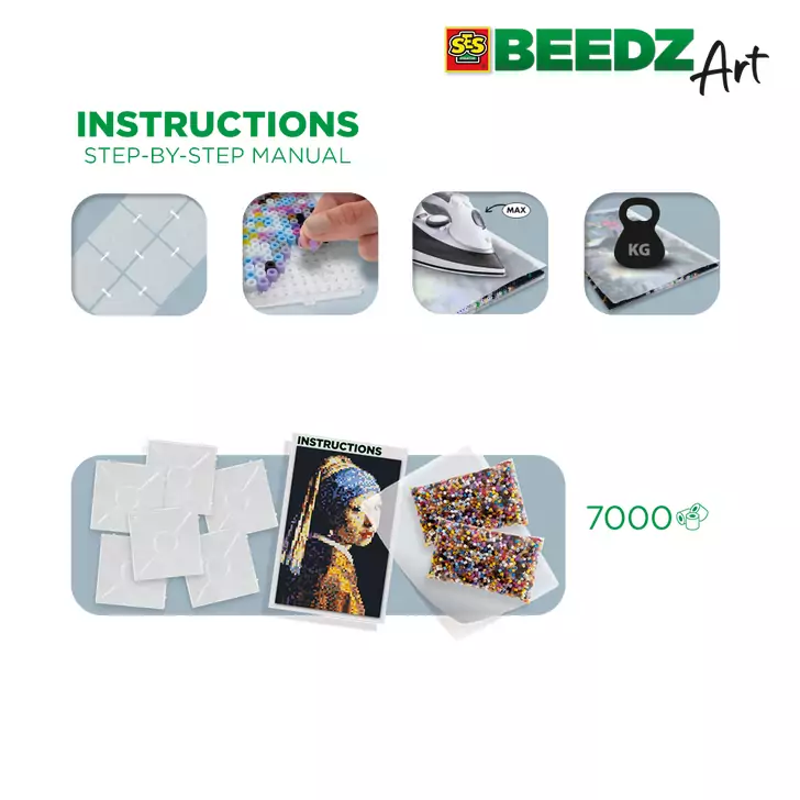 Set margele de calcat Beedz Art - Fata cu un cercel de perla