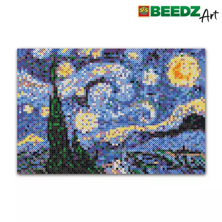 Set margele de calcat Beedz Art - Noapte instelata de Van Gogh