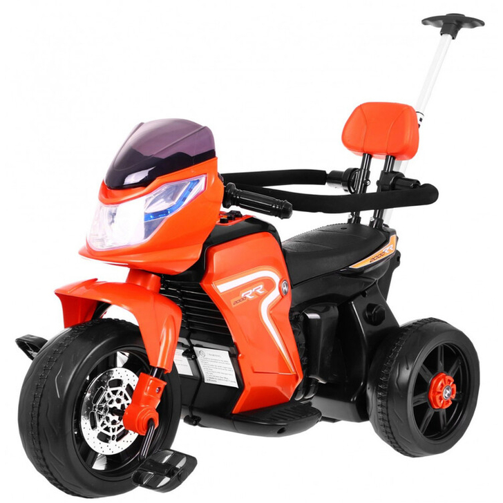 Motocicleta electrica cu pedale si maner parental HL108, portocaliu