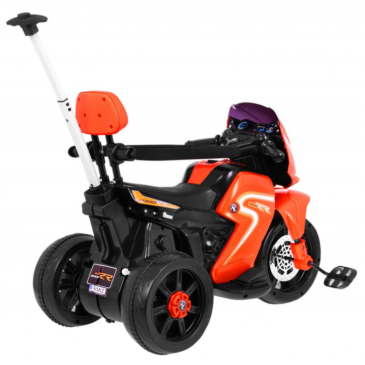 Motocicleta electrica cu pedale si maner parental HL108, portocaliu