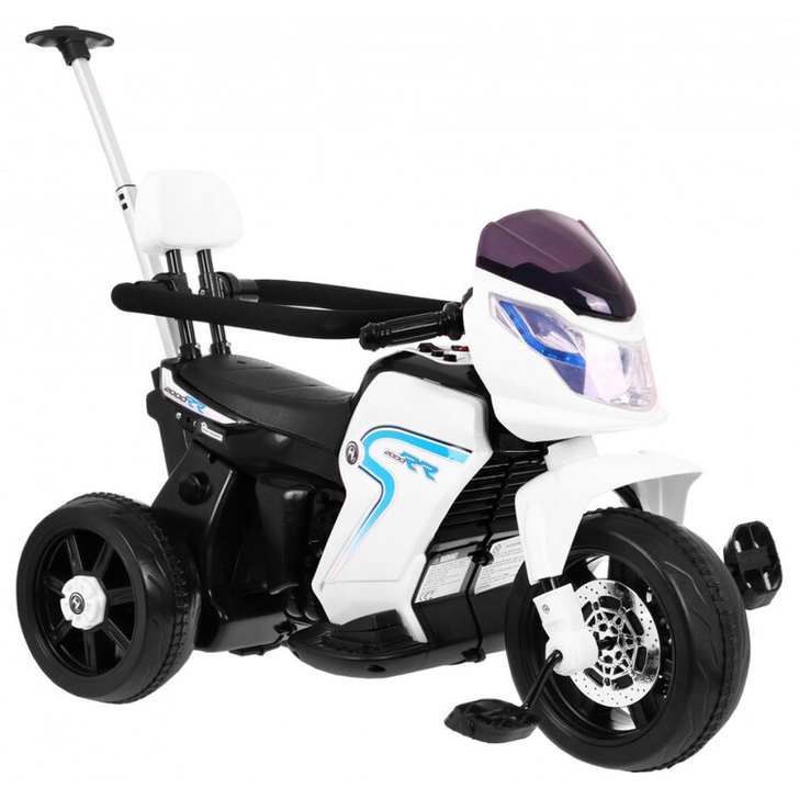 Motocicleta electrica cu pedale si maner parental HL108, alb