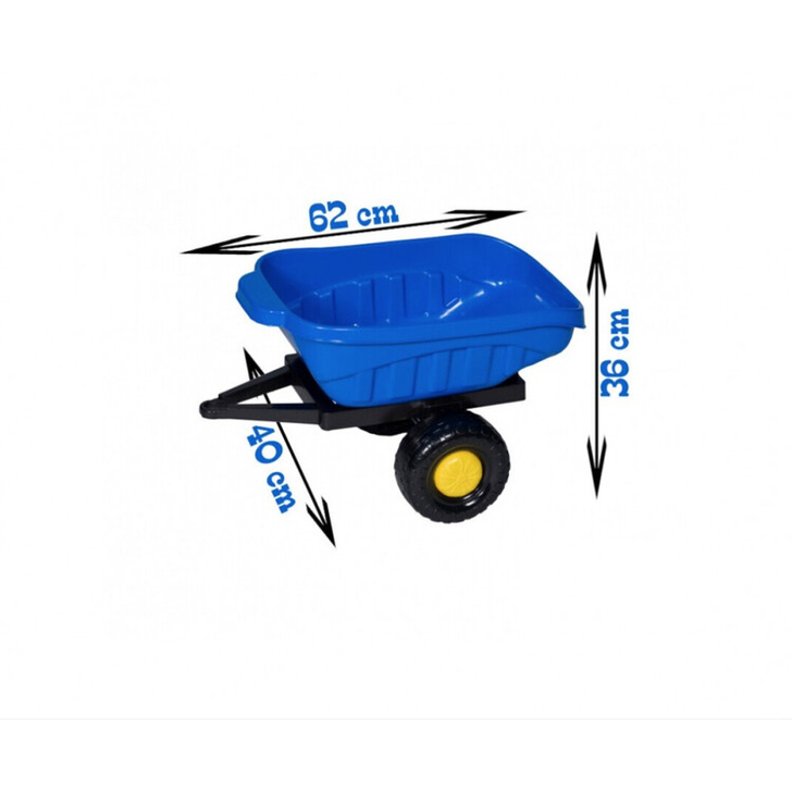 Remorca pentru tractor cu pedale, albastru