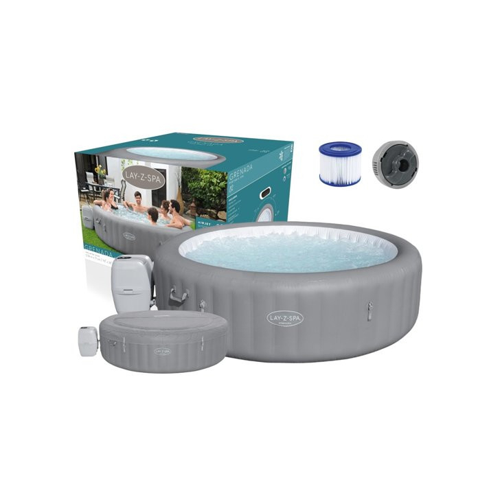 Jacuzzi gonflabil Bestway 6-8 persoane, diametru 236 cm, pompa de incalzire, husa de protectie, capacitate 1325 litri