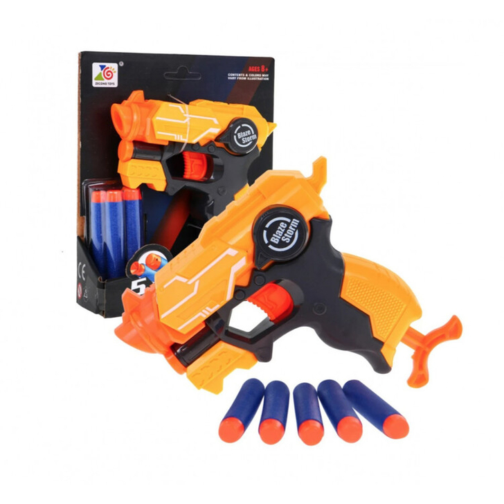 Arma de jucarie Blaze Storm Hot Fire, pistol cu 5 gloante