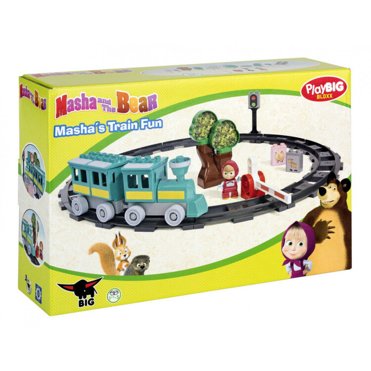 Set de constructie Unico Masha and the Bear, cu figurina Masha inclusa, 32 piese