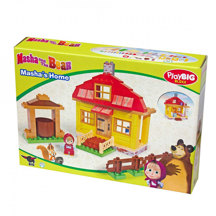 Set de constructie Unico Masha and the Bear, cu figurina Masha inclusa, 95 piese