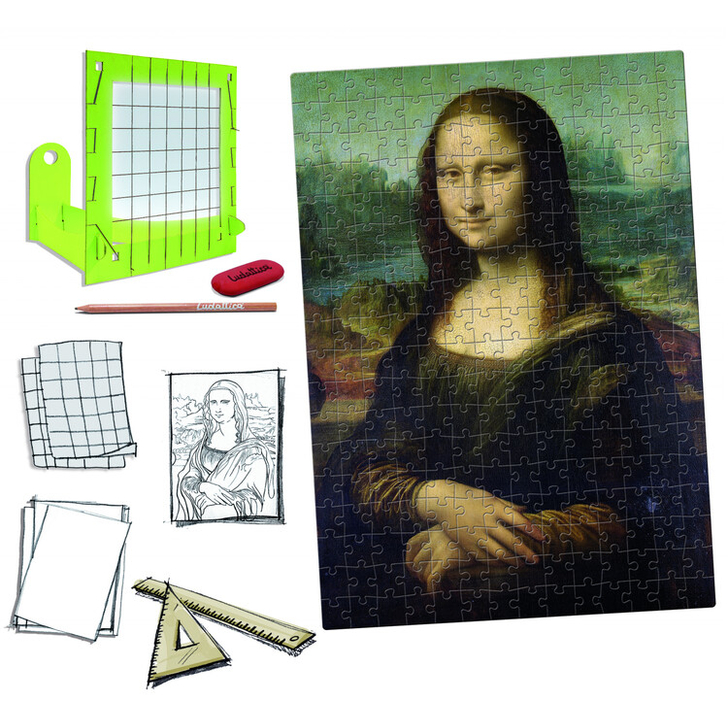 Kit Creativ si puzzle 224 piese Atelier Leonardo da Vinci, Ludattica, 8-9 ani +