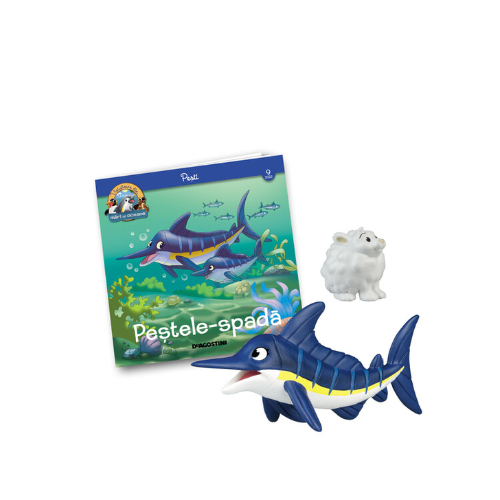 Revista Vietuitoare din mari si oceane 2022 , Nr.9 - Pestele-spada (mama), iepurele arctic , puiul, DeAgostini, 2-3 ani +