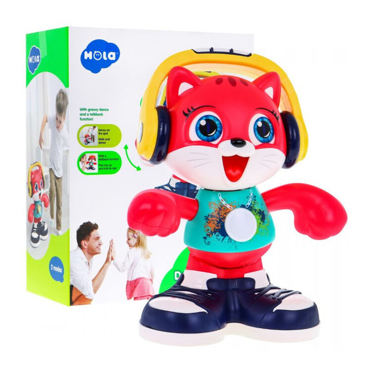 Pisica DJ interactiva si educativa 3 moduri de joc si lectii de dans, Hola
