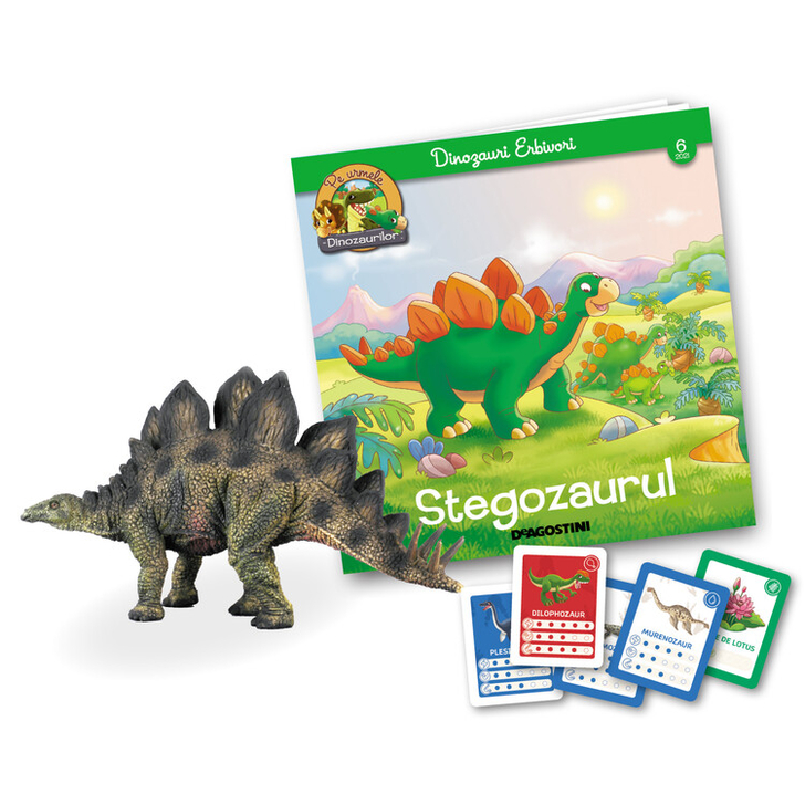 Revista Pe urmele dinozaurilor Nr. 6 - Stegozaurul, DeAgostini, 4-5 ani +