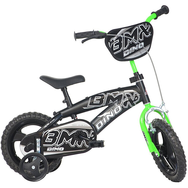 Bicicleta copii Dino Bikes 12" BMX negru si verde