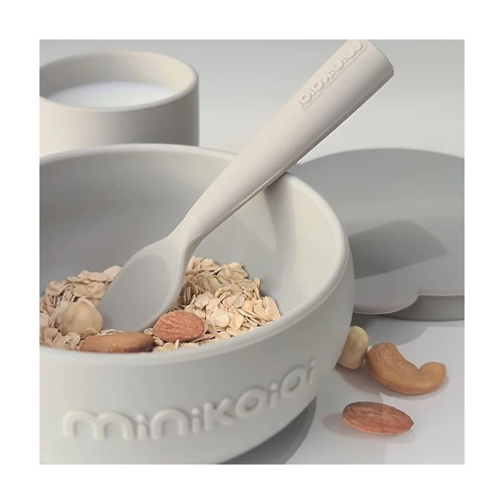 Set de hranire BWL I Minikoioi, 100% Premium Silicone – Powder Grey