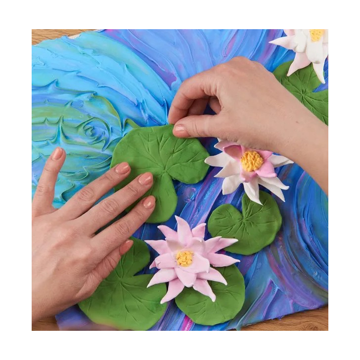 Set pictura 3D cu argila usoara, 30*40cm - Water Lilies