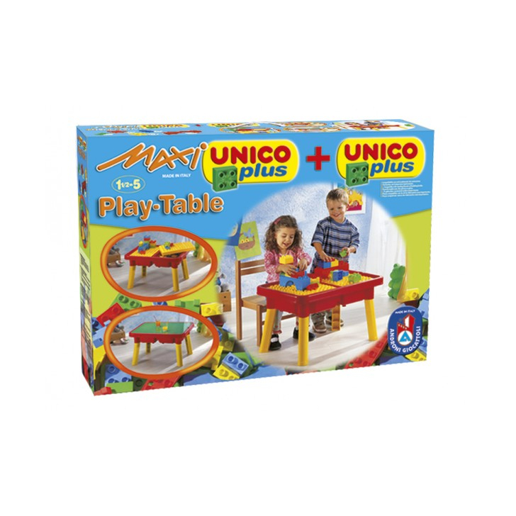 Set constructie Unico Plus Masuta cu 31 piese cu suport