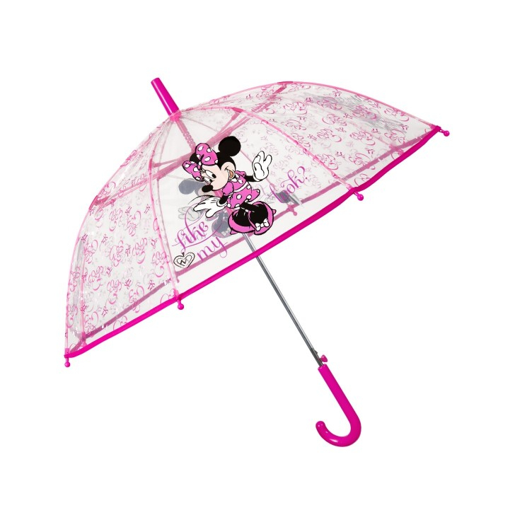 Umbrela Perletti Minnie automata rezistenta la vant transparenta 45 cm