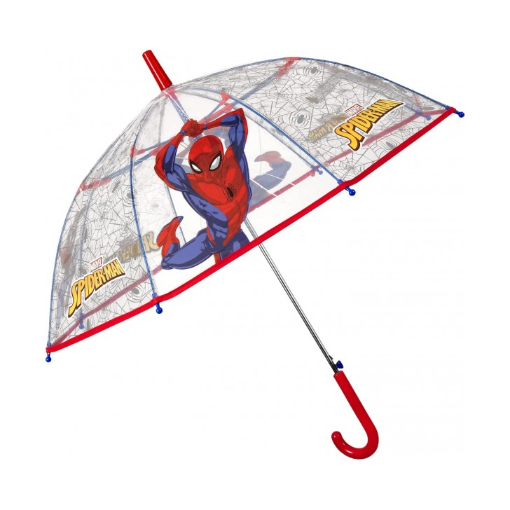 Umbrela Perletti Spiderman automata rezistenta la vant transparenta 45 cm