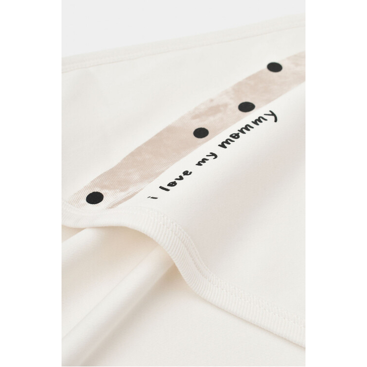 Paturica din bumbac organic Girafe, BabyCosy, Ecru, 85X85 cm