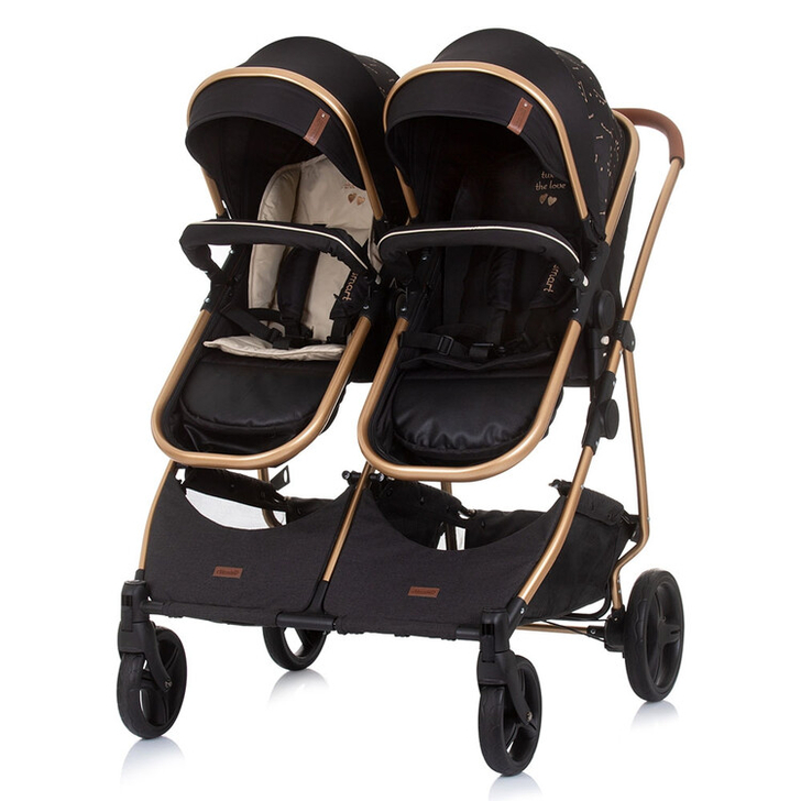 Carucior gemeni Chipolino Duo Smart 3 in 1 ebony