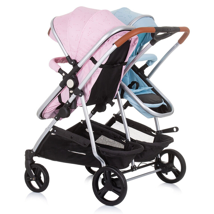 Carucior gemeni Chipolino Duo Smart 3 in 1 rose water sky