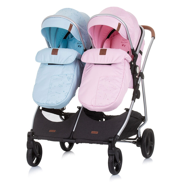 Carucior gemeni Chipolino Duo Smart 3 in 1 rose water sky